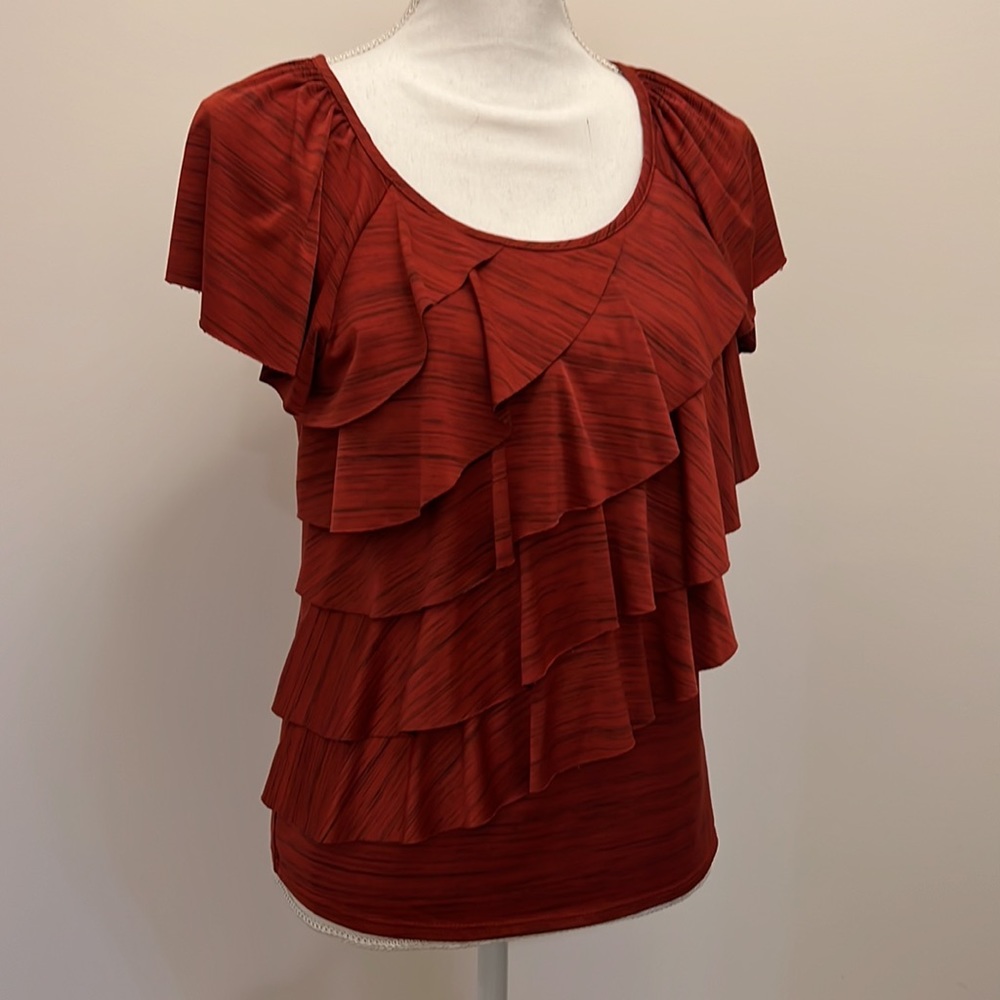 Side ruffled top - stretchy material